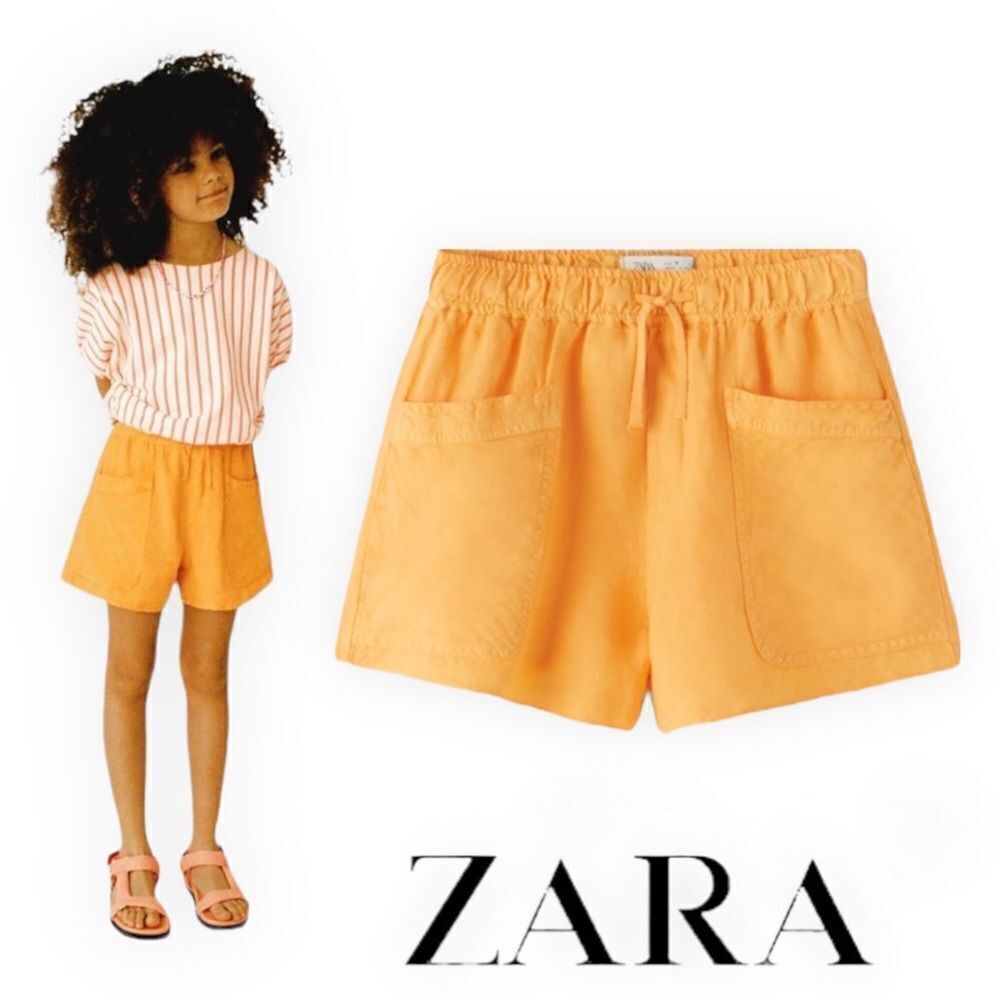 ZARA Kids | Orange | LINEN SHORTS WITH POCKETS